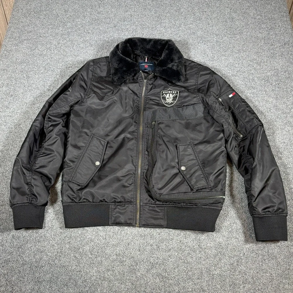 NFL Las Vegas Raiders Tommy Hilfiger Pilot Aviator Full-Zip Jacket - Black‎